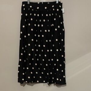 7th Avenue Black and White Polka Dot Skirt